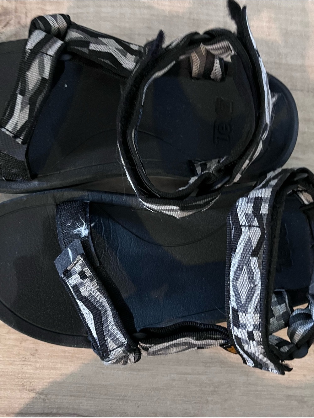 Teva Black Sandals with Gray Camouflage Straps